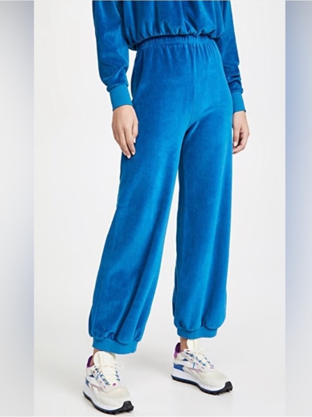 Suzie Kondi Bright Blue Velour Jogger Pants